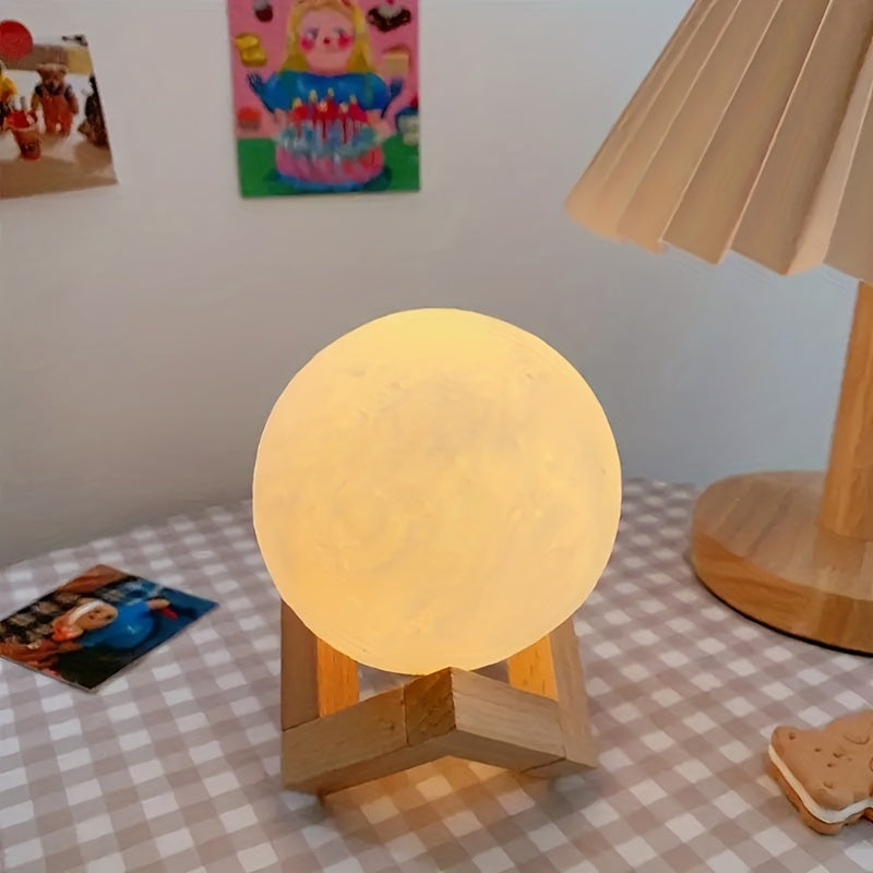 Ilumine Seus Momentos com a Lâmpada 3D da Lua - Decoração Artística e Encantadora para Seu Quarto ou Presente Especial! Dia das Mães