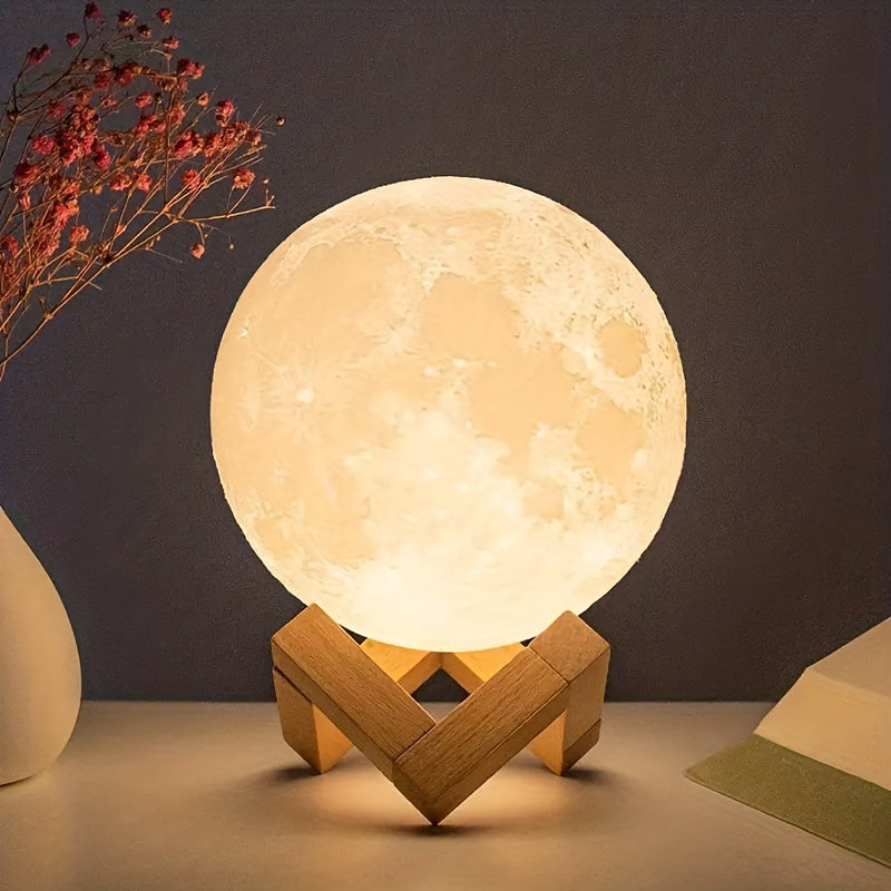 Ilumine Seus Momentos com a Lâmpada 3D da Lua - Decoração Artística e Encantadora para Seu Quarto ou Presente Especial! Dia das Mães