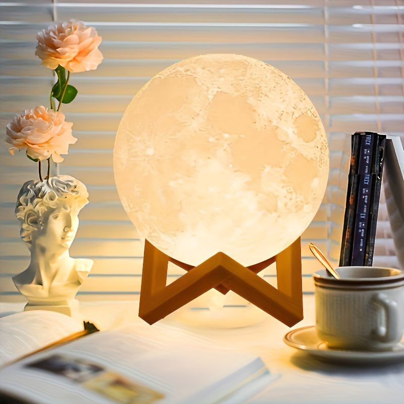 Ilumine Seus Momentos com a Lâmpada 3D da Lua - Decoração Artística e Encantadora para Seu Quarto ou Presente Especial! Dia das Mães